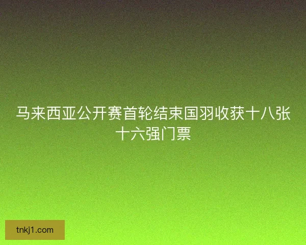 马来西亚公开赛首轮结束国羽收获十八张十六强门票